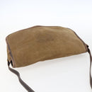 LOEWE anagram Shoulder Bag Suede Brown Gold Auth 173473-6
