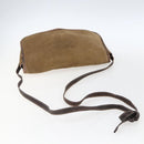 LOEWE anagram Shoulder Bag Suede Brown Gold Auth 173473-7