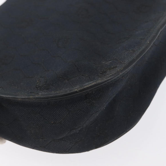 Christian Dior Honeycomb Canvas Shoulder Bag Black Gold Auth 173474