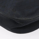Christian Dior Honeycomb Canvas Shoulder Bag Black Gold Auth 173474-16