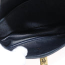 Christian Dior Honeycomb Canvas Shoulder Bag Black Gold Auth 173474-12