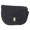 Christian Dior Honeycomb Canvas Shoulder Bag Black Gold Auth 173474-13