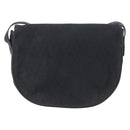 Christian Dior Honeycomb Canvas Shoulder Bag Black Gold Auth 173474-2