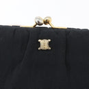 CELINE Chain Shoulder Bag Nylon Black Gold Auth 173477-14
