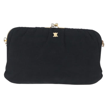 CELINE Chain Shoulder Bag Nylon Black Gold Auth 173477 - 0