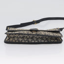 CELINE C Macadam Canvas Shoulder Bag Navy Gold Auth 173478-6