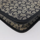 CELINE C Macadam Canvas Shoulder Bag Navy Gold Auth 173478-17