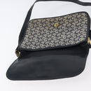 CELINE C Macadam Canvas Shoulder Bag Navy Gold Auth 173478-19