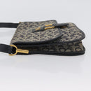 CELINE C Macadam Canvas Shoulder Bag Navy Gold Auth 173478-5