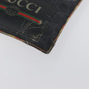 GUCCI GG Supreme night courier Clutch Bag Black Silver 496346 Auth 173479-14