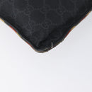 GUCCI GG Supreme night courier Clutch Bag Black Silver 496346 Auth 173479-15