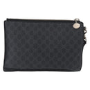 GUCCI GG Supreme night courier Clutch Bag Black Silver 496346 Auth 173479-2