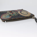 GUCCI GG Supreme night courier Clutch Bag Black Silver 496346 Auth 173479-5