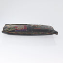 GUCCI GG Supreme night courier Clutch Bag Black Silver 496346 Auth 173479-7