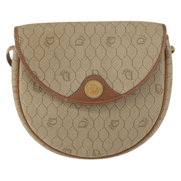 Christian Dior Honeycomb Canvas Shoulder Bag PVC Beige Gold Auth 173480 - 0