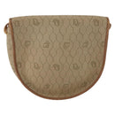 Christian Dior Honeycomb Canvas Shoulder Bag PVC Beige Gold Auth 173480-3