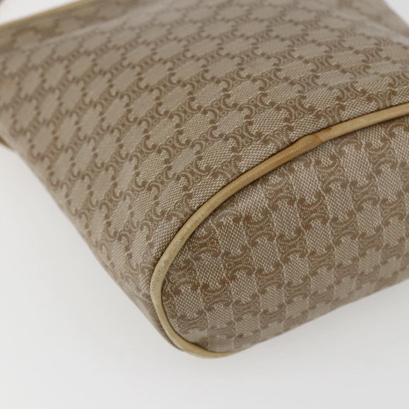 CELINE Macadam Canvas Shoulder Bag PVC Beige Gold Auth 173481