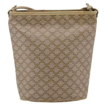 CELINE Macadam Canvas Shoulder Bag PVC Beige Gold Auth 173481 - 0