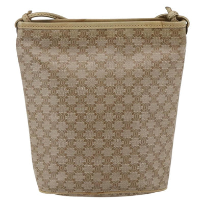 CELINE Macadam Canvas Shoulder Bag PVC Beige Gold Auth 173481 - 0