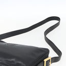 LOEWE Anagram Shoulder Bag Leather Black Gold Auth 173482-8