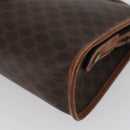 CELINE Macadam Canvas Clutch Bag PVC Leather Brown Gold Auth 173483-16