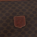 CELINE Macadam Canvas Clutch Bag PVC Leather Brown Gold Auth 173483-17