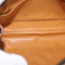 CELINE Macadam Canvas Clutch Bag PVC Leather Brown Gold Auth 173483-10