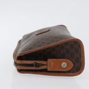 CELINE Macadam Canvas Clutch Bag PVC Leather Brown Gold Auth 173483-4