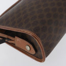 CELINE Macadam Canvas Clutch Bag PVC Leather Brown Gold Auth 173483-7