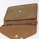 CELINE Macadam Canvas Shoulder Bag PVC Leather Beige Gold Auth 173484-10
