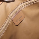 CELINE Macadam Canvas Shoulder Bag PVC Leather Beige Gold Auth 173484-18