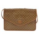 CELINE Macadam Canvas Shoulder Bag PVC Leather Beige Gold Auth 173484-13