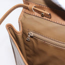 CELINE Macadam Canvas Shoulder Bag PVC Leather Beige Gold Auth 173484-21