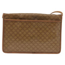CELINE Macadam Canvas Shoulder Bag PVC Leather Beige Gold Auth 173484-2