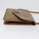 CELINE Macadam Canvas Shoulder Bag PVC Leather Beige Gold Auth 173484-3