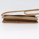 CELINE Macadam Canvas Shoulder Bag PVC Leather Beige Gold Auth 173484-5