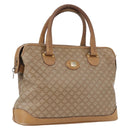 CELINE Macadam Canvas Hand Bag PVC Beige Gold Auth 173485-1
