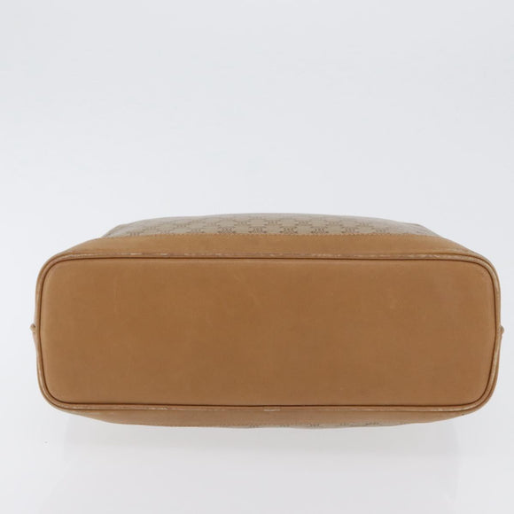 CELINE Macadam Canvas Hand Bag PVC Beige Gold Auth 173485