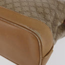 CELINE Macadam Canvas Hand Bag PVC Beige Gold Auth 173485-15