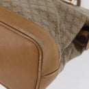CELINE Macadam Canvas Hand Bag PVC Beige Gold Auth 173485-17