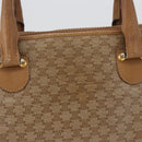CELINE Macadam Canvas Hand Bag PVC Beige Gold Auth 173485-3