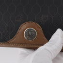 Christian Dior Honeycomb Canvas Chain Shoulder Bag PVC Black Gold Auth 173486-14