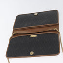 Christian Dior Honeycomb Canvas Chain Shoulder Bag PVC Black Gold Auth 173486-15