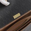 Christian Dior Honeycomb Canvas Chain Shoulder Bag PVC Black Gold Auth 173486-16