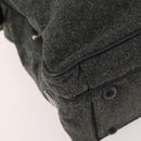 PRADA Boston Bag felt Gray Silver Auth 173489-17