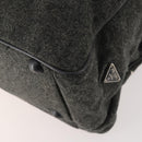 PRADA Boston Bag felt Gray Silver Auth 173489-18