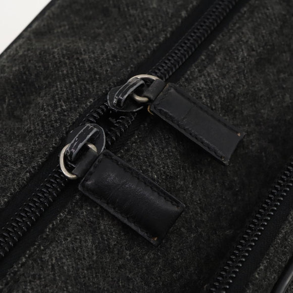 PRADA Boston Bag felt Gray Silver Auth 173489