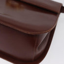 Salvatore Ferragamo Gancini Shoulder Bag Leather Brown Gold Auth 173491-15