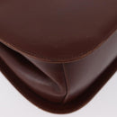 Salvatore Ferragamo Gancini Shoulder Bag Leather Brown Gold Auth 173491-16