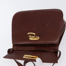 Salvatore Ferragamo Gancini Shoulder Bag Leather Brown Gold Auth 173491-19